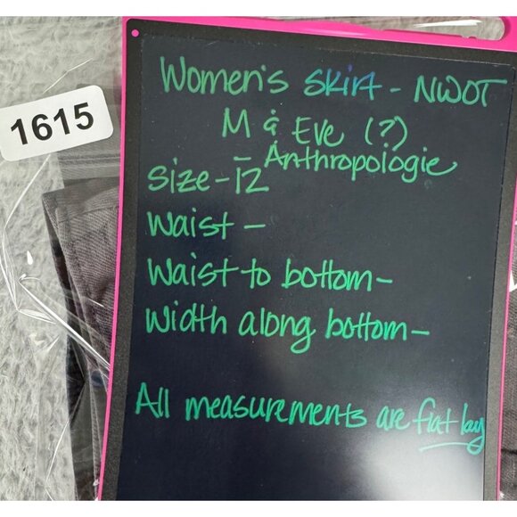 Anthropologie M & Eve Womens Gray Linen-Blend Mini Skirt W/Button Accents Sz 12 - Picture 12 of 13